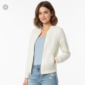 New Anthropologie I State Off White Fitted Jacket Size Extra Small